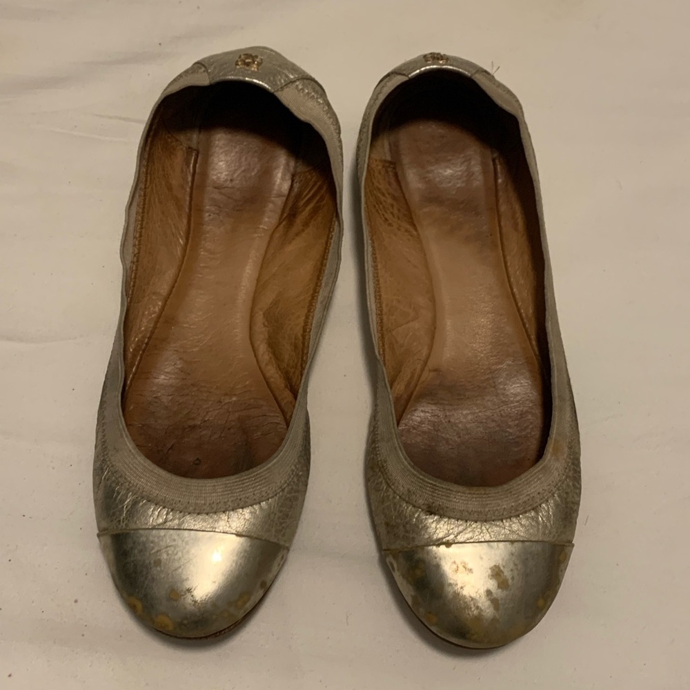 Coach  Gold Flats Timeless Comfort